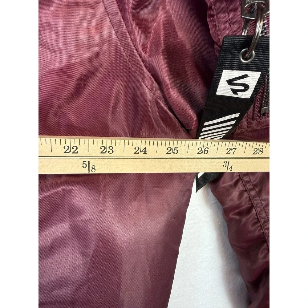 Southpole Mens Bomber Jacket Full Zip Puffer Coat Sz XL Y2K Burgundy Satin